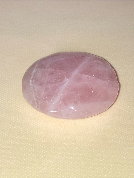 Other - Polished Rose Quartz Palm Stone - Pink Crystal Pocket Stone